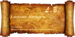 Lentner Barbara névjegykártya